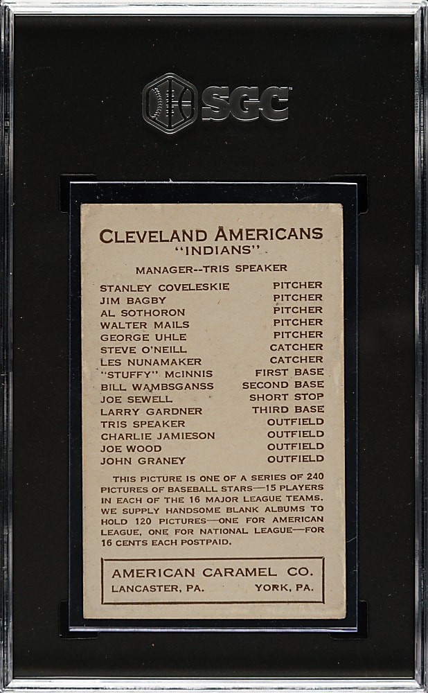 1922 E120 American Caramel Joe Wood SGC VG/EX 4