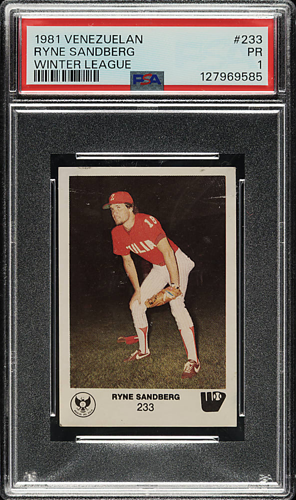 1981 Venezuelan Winter League #233 Ryne Sandberg Pre-Rookie PSA POOR 1