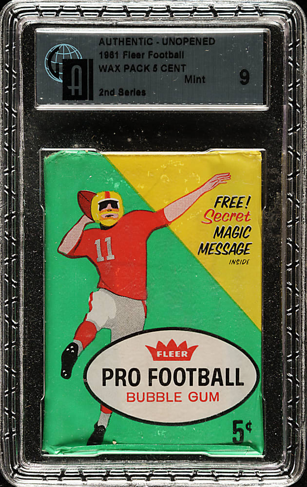 1961 Fleer Football Second Series Unopened Wax Pack GAI MINT 9