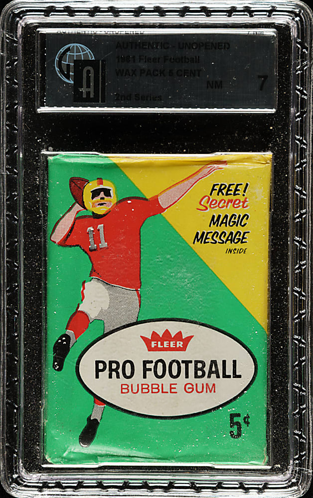 1961 Fleer Football Second Series Unopened Wax Pack GAI NM 7