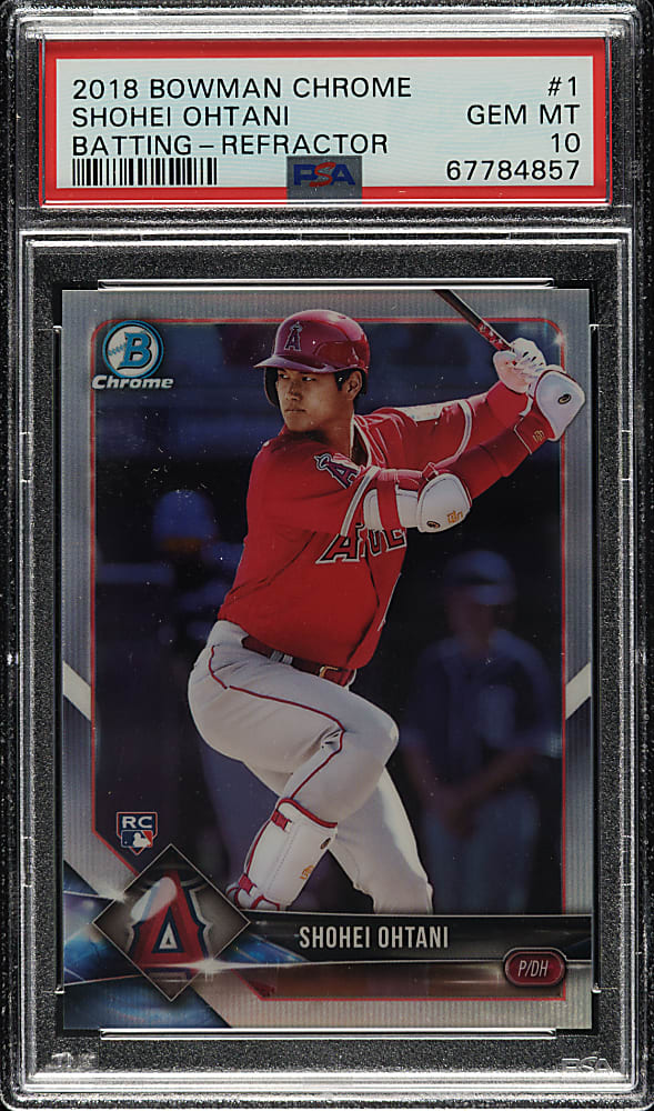 2018 Bowman Chrome #1 Shohei Ohtani Batting Rookie Refractor #302/499 PSA GEM MINT 10