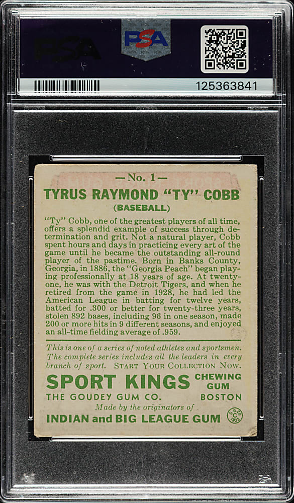 1933 R338 Sport Kings #1 Ty Cobb PSA POOR 1