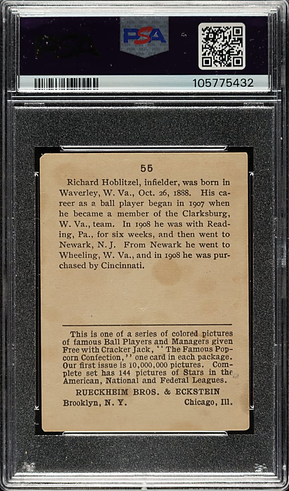 1914 E145 Cracker Jack #55 Dick Hoblitzell PSA GOOD 2