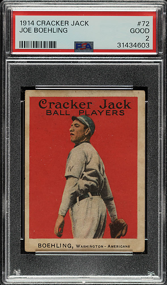 1914 E145 Cracker Jack #72 Joe Boehling PSA GOOD 2