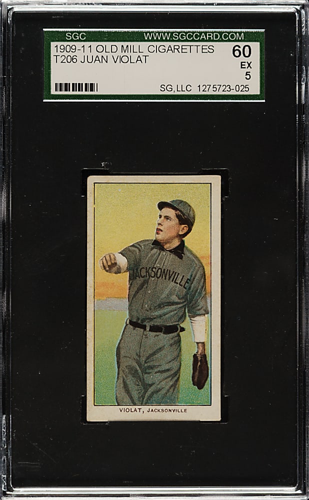 1909-1911 T206 White Border Juan Violat Southern Leaguer SGC EX 60 - Old Mill Back