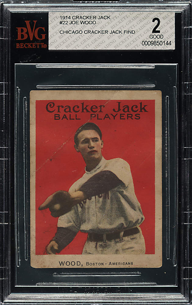 1914 E145 Cracker Jack #22 Smoky Joe Wood BVG GOOD 2