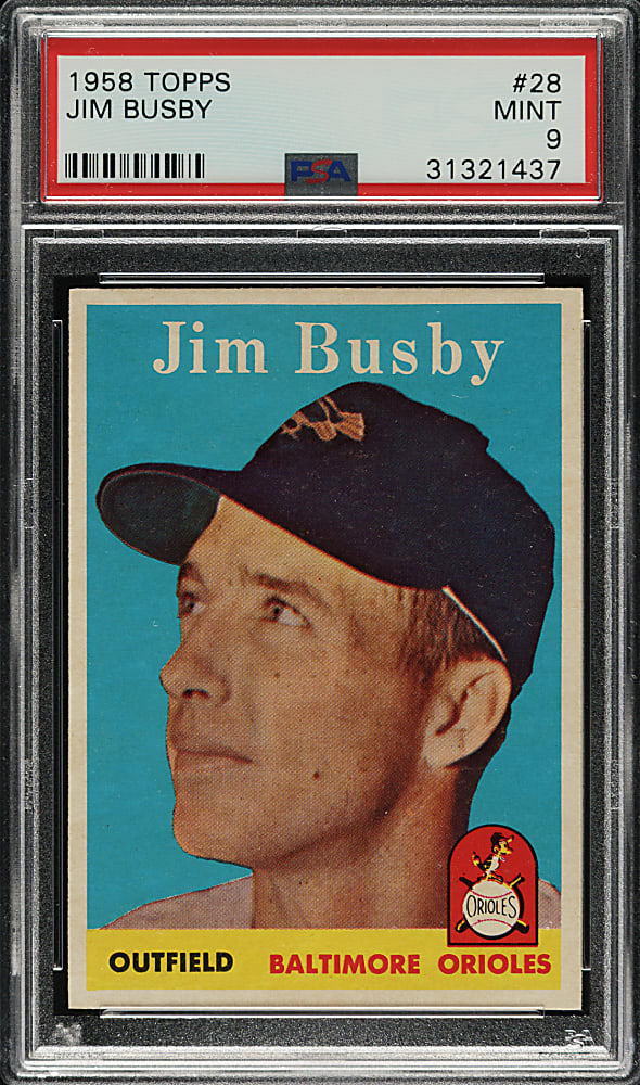1958 Topps #28 Jim Busby PSA MINT 9 - Highest Graded!