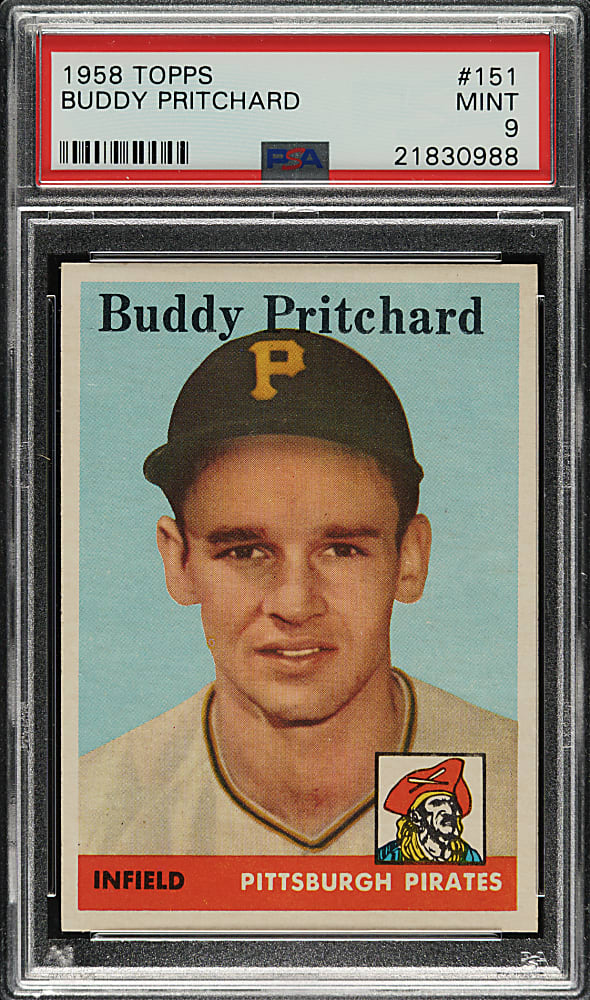 1958 Topps #151 Buddy Pritchard PSA MINT 9 - Highest Graded!