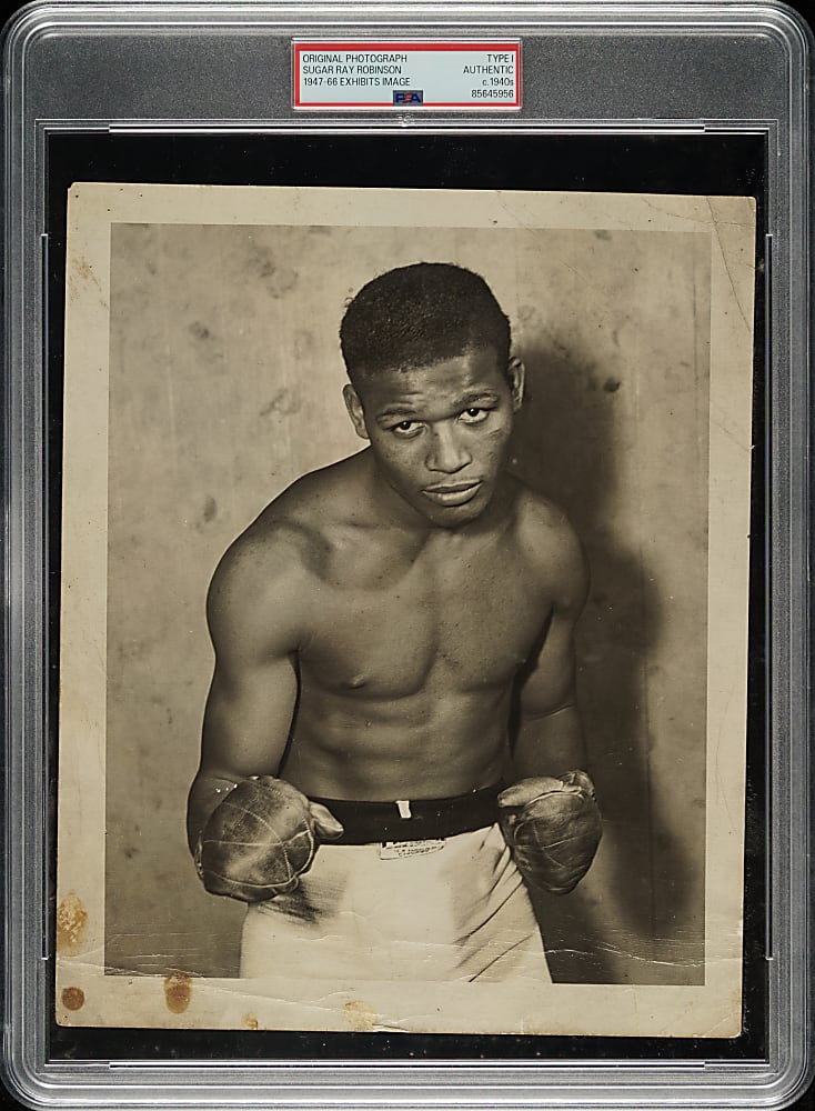 Circa 1940s Sugar Ray Robinson Original Photograph PSA/DNA Type I - Image Used for 1947-1966 Exhibits Card