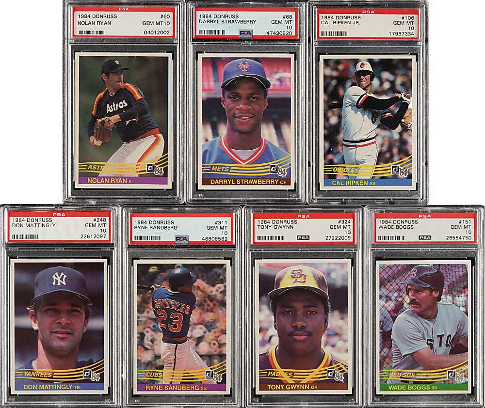 1984 Donruss PSA-Graded Near-Complete Set (658/660) Including 619 PSA GEM MINT 10 Examples