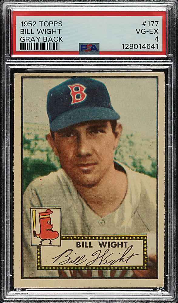1952 Topps #177 Bill Wight PSA VG-EX 4 - "Canadian" Gray Back