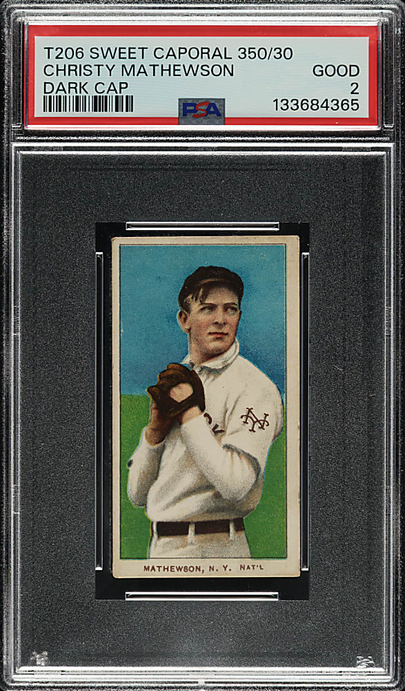 1909-1911 T206 White Border Christy Mathewson Dark Cap PSA GOOD 2