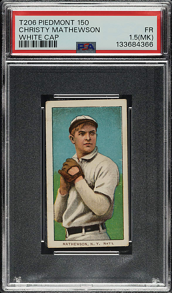 1909-1911 T206 White Border Christy Mathewson White Cap PSA FAIR 1.5 (MK)