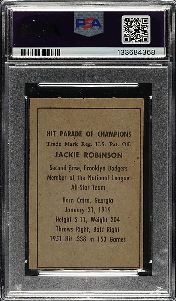 1952 Berk Ross Jackie Robinson PSA EX 5 (MC)