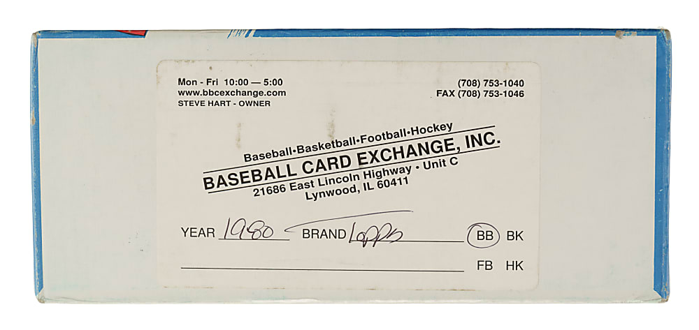 1980 Topps Unopened Vending Box - BBCE