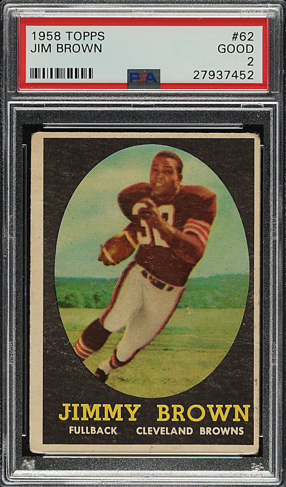 1958 Topps Football #62 Jim Brown Rookie PSA GOOD 2