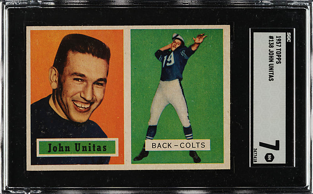 1957 Topps Football #138 Johnny Unitas Rookie SGC NM 7