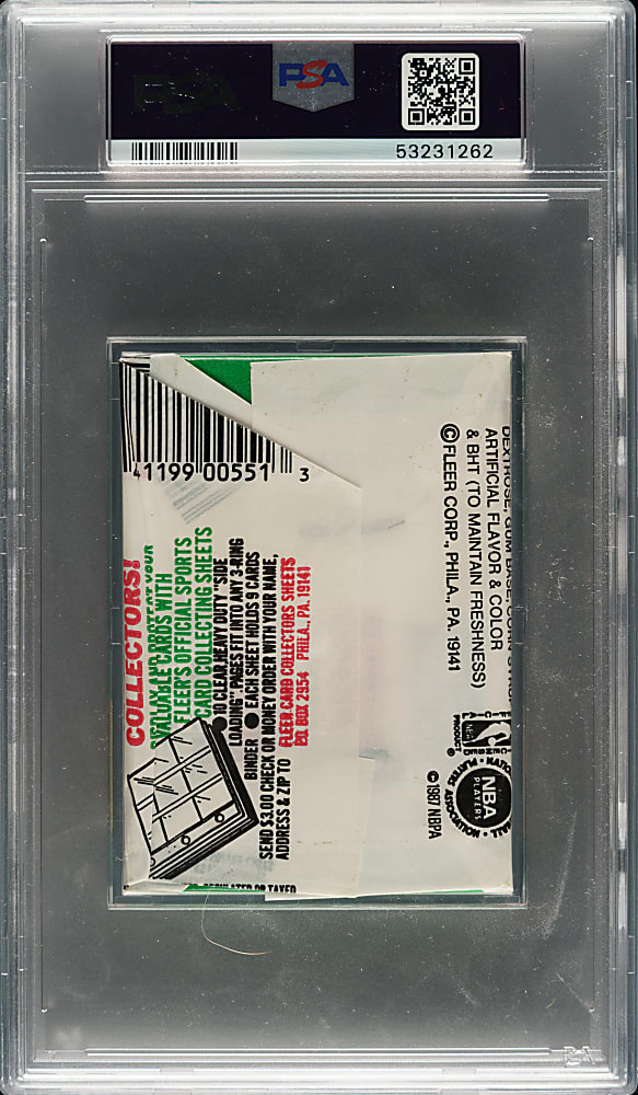 1987-1988 Fleer Basketball Unopened Wax Pack PSA NM-MT 8