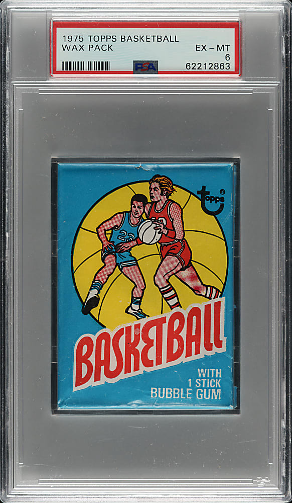 1975-1976 Topps Basketball Unopened Wax Pack PSA EX-MT 6