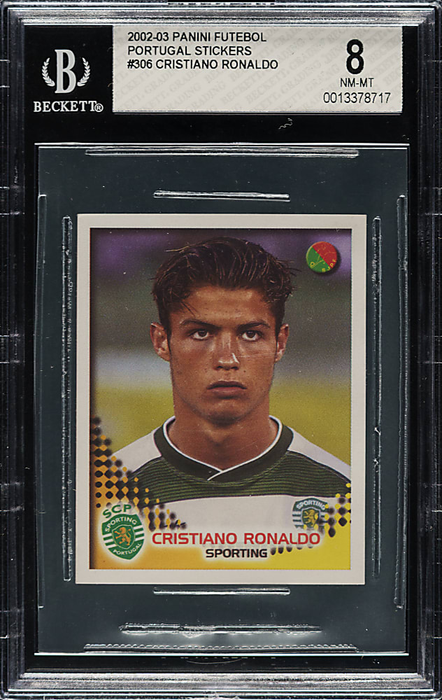 2002-2003 Panini Futebol Portugal Stickers Soccer #306 Cristiano Ronaldo Rookie BGS NM-MT 8