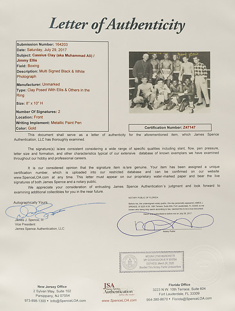 Cassius Clay (Muhammad Ali) and Jimmy Ellis Signed Photograph - JSA