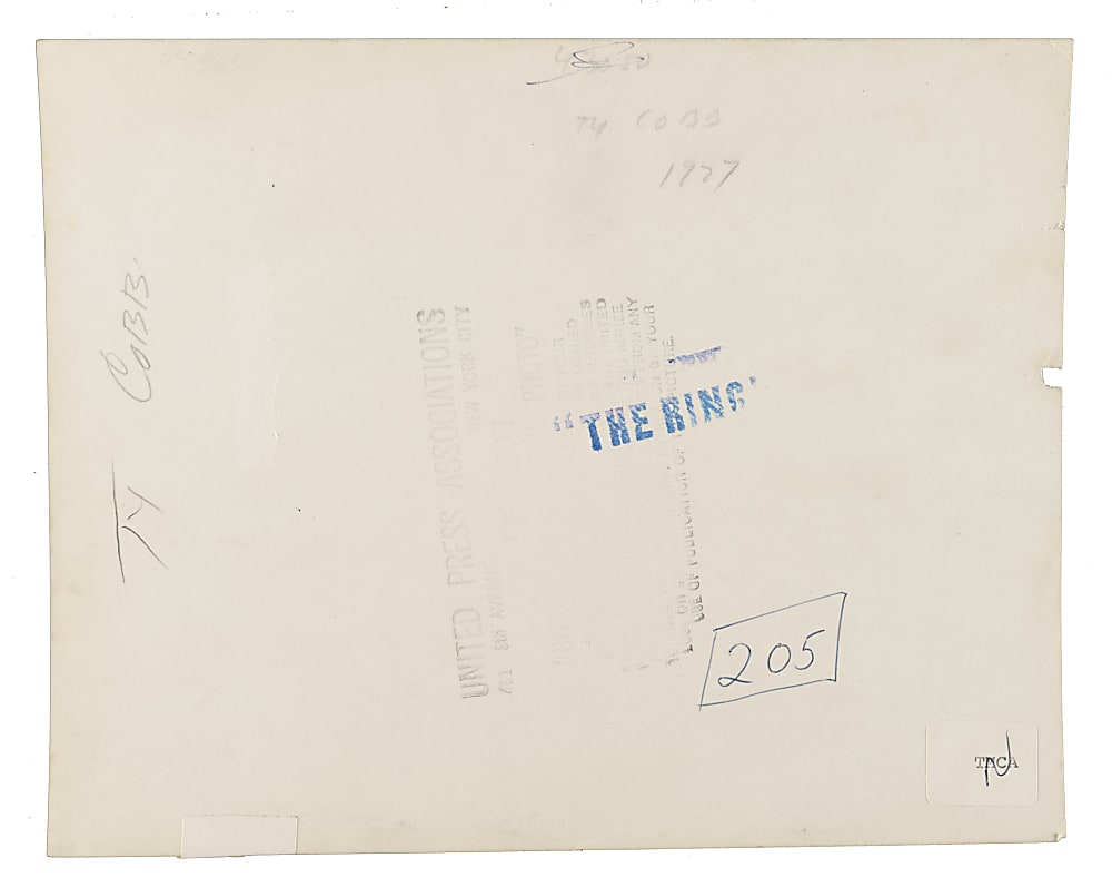 Circa 1950s Ty Cobb United Press International Photograph PSA/DNA Type II