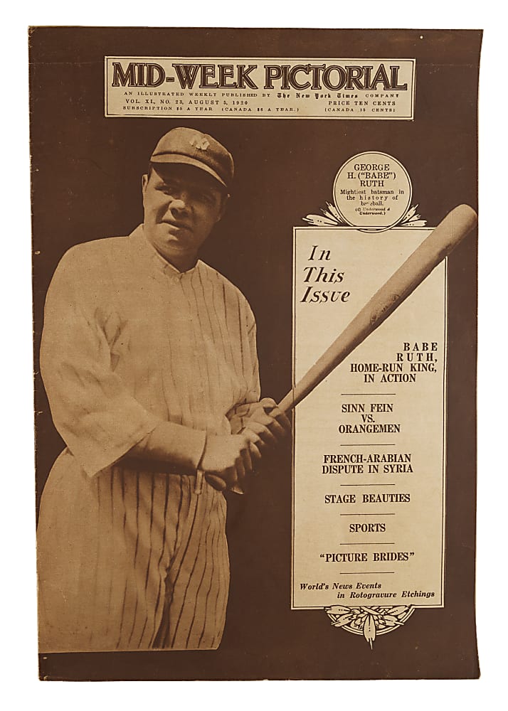 August 5, 1920 New York Times "Mid-Week Pictorial” Magazine Featuring Babe Ruth