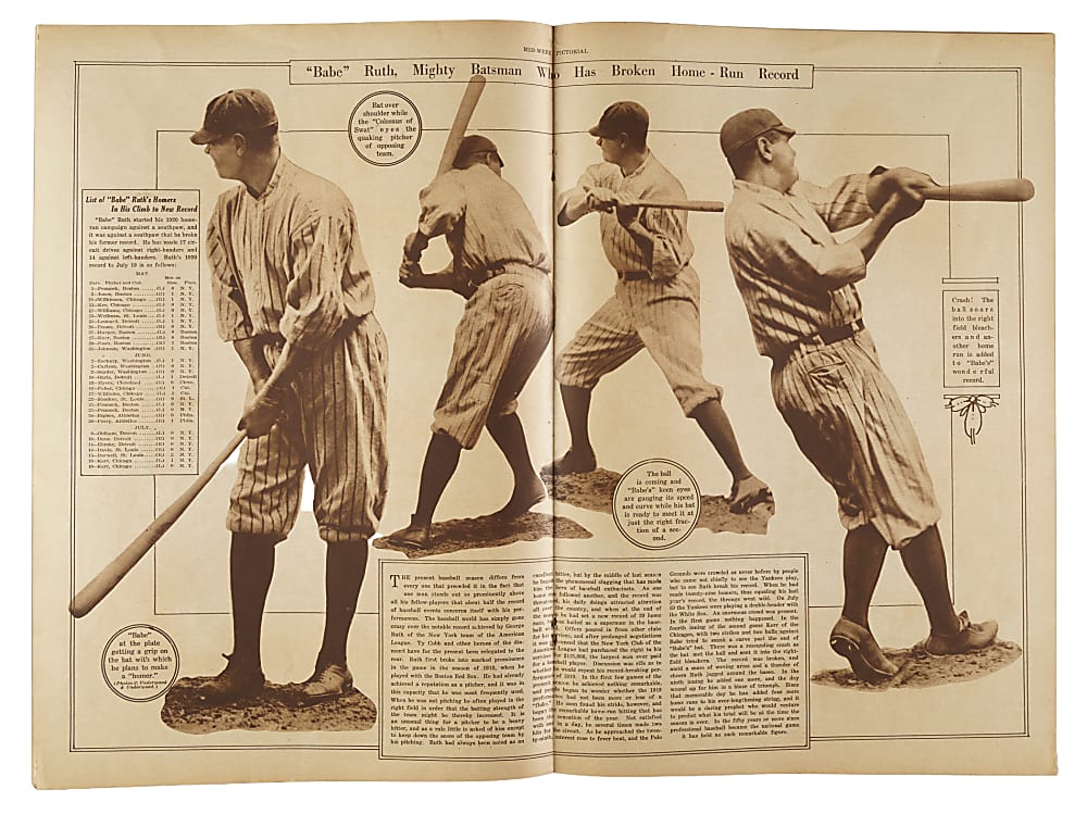 August 5, 1920 New York Times "Mid-Week Pictorial” Magazine Featuring Babe Ruth