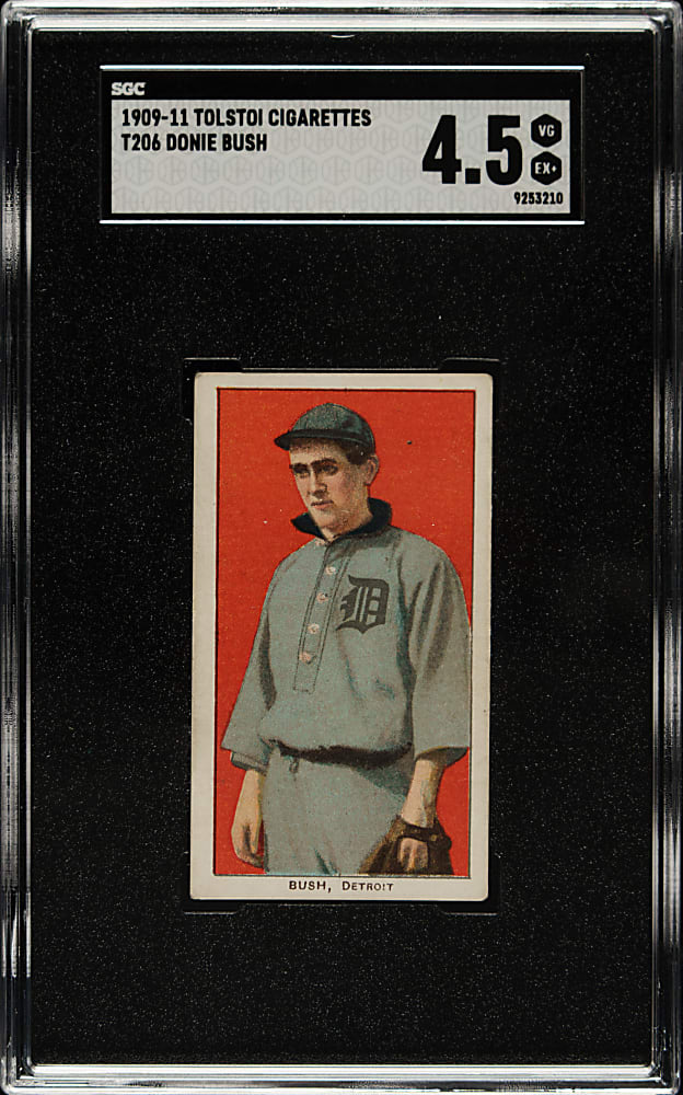 1909-1911 T206 White Border Donie Bush SGC VG/EX+ 4.5 - Tolstoi Back - 1 of 1 - Highest Graded!