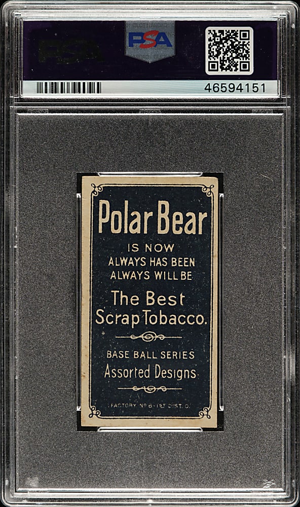1909-1911 T206 White Border Home Run Baker PSA VG-EX 4 - Polar Bear Back