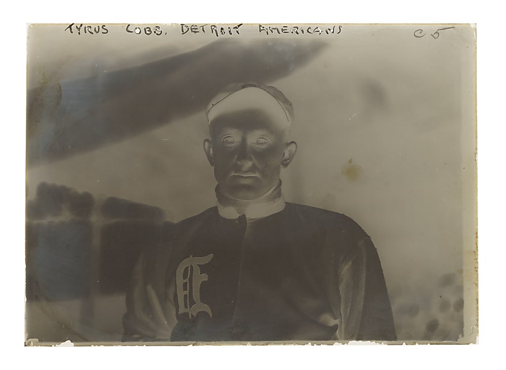 Circa 1915 Ty Cobb Original Brown Brothers Glass-Plate Negative