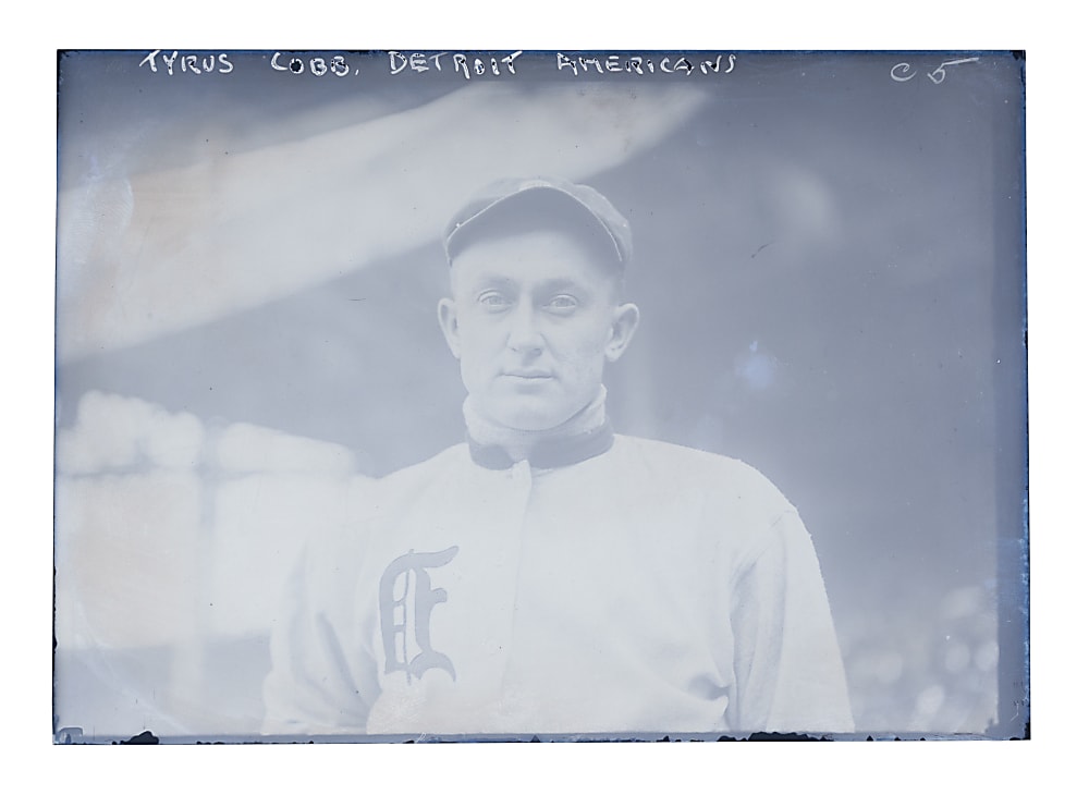 Circa 1915 Ty Cobb Original Brown Brothers Glass-Plate Negative