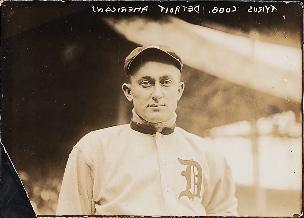 Circa 1915 Ty Cobb Original Brown Brothers Glass-Plate Negative