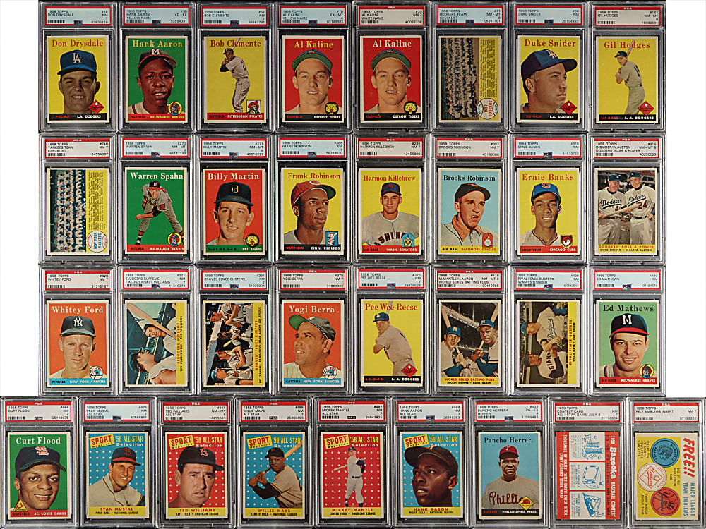 1958 Topps Complete Master Set (535): #10 PSA Set Registry (7.29 GPA)