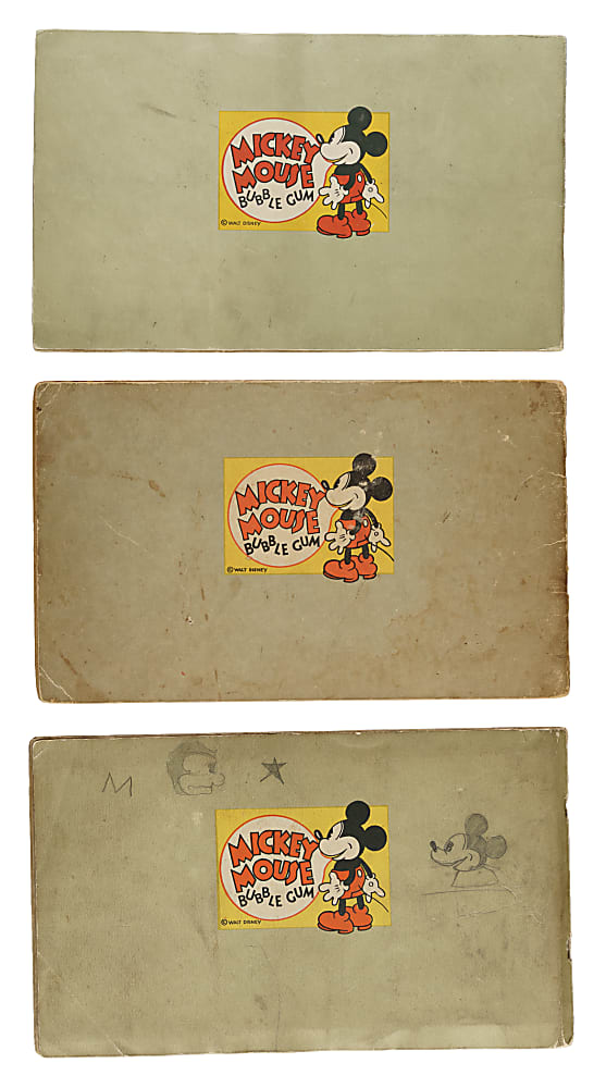1935 R89 Gum, Inc. "Mickey Mouse" Bubble Gum Original Display Album Trio