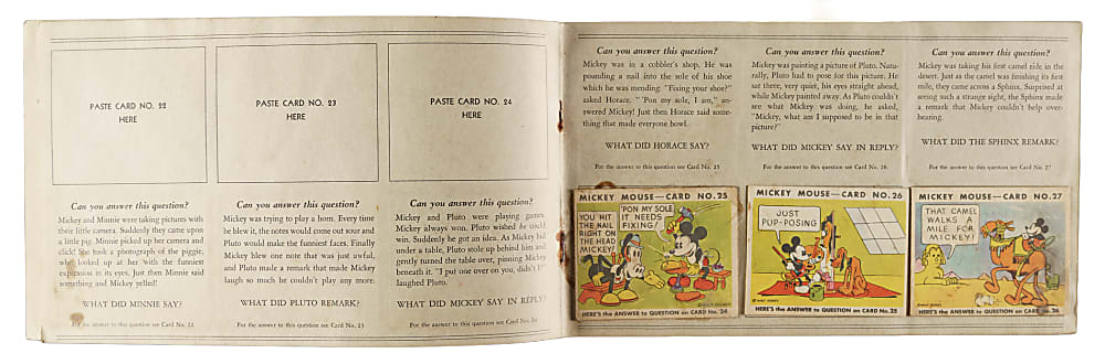 1935 R89 Gum, Inc. "Mickey Mouse" Bubble Gum Collection (14) in Original Display Album