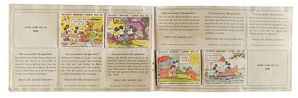 1935 R89 Gum, Inc. "Mickey Mouse" Bubble Gum Collection (14) in Original Display Album