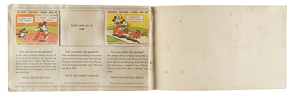 1935 R89 Gum, Inc. "Mickey Mouse" Bubble Gum Collection (14) in Original Display Album