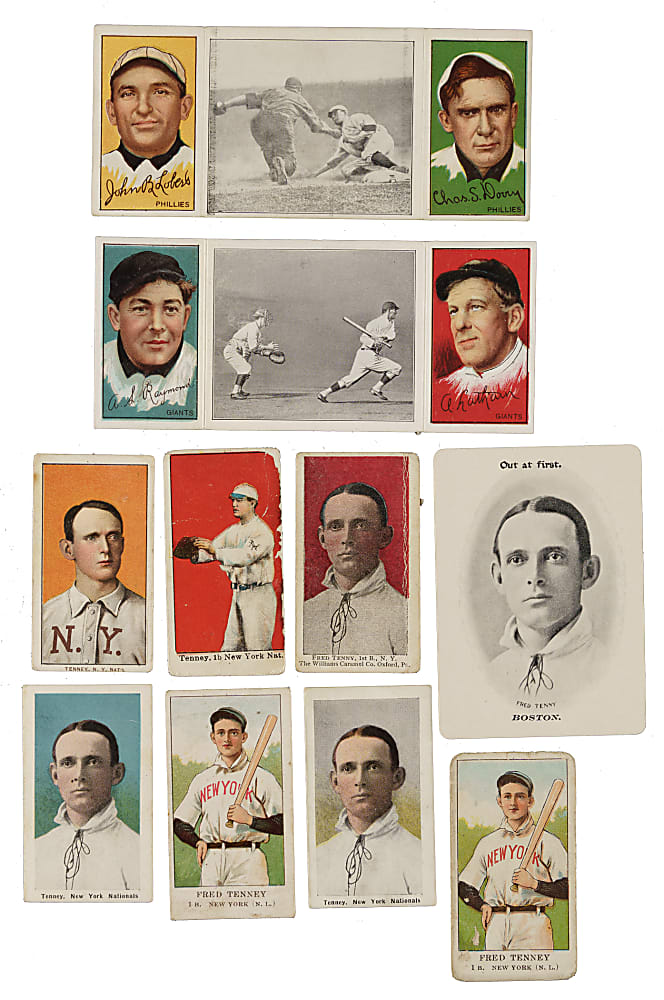 1910-Era Fred Tenney Type-Card Collection (10) Including E90-1, E103, T206, T202, and M116