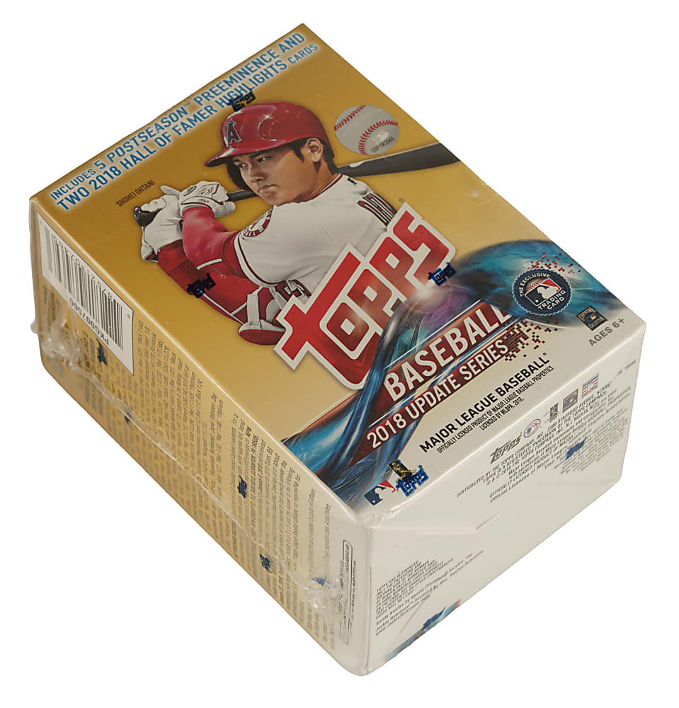 2018 Topps Update Factory-Sealed Unopened Blaster Box (10 Packs) - Shohei Ohtani, Juan Soto, and Ronald Acuna Jr. Rookie Year