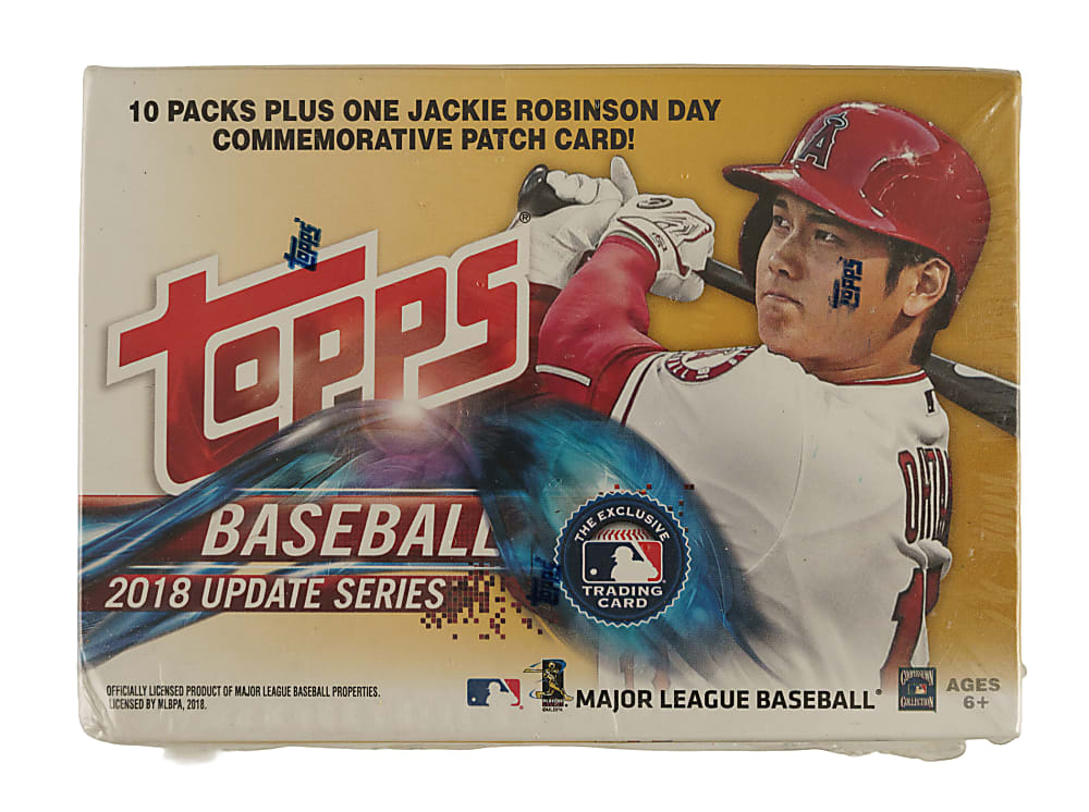 2018 Topps Update Factory-Sealed Unopened Blaster Box (10 Packs) - Shohei Ohtani, Juan Soto, and Ronald Acuna Jr. Rookie Year