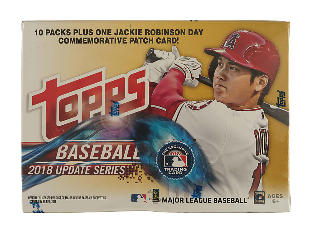 2018 Topps Update Factory-Sealed Unopened Blaster Box (10 Packs) - Shohei Ohtani, Juan Soto, and Ronald Acuna Jr. Rookie Year