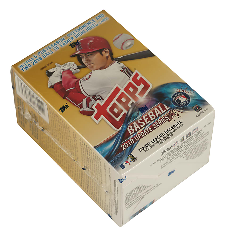 2018 Topps Update Factory-Sealed Unopened Blaster Box (10 Packs) - Shohei Ohtani, Juan Soto, and Ronald Acuna Jr. Rookie Year