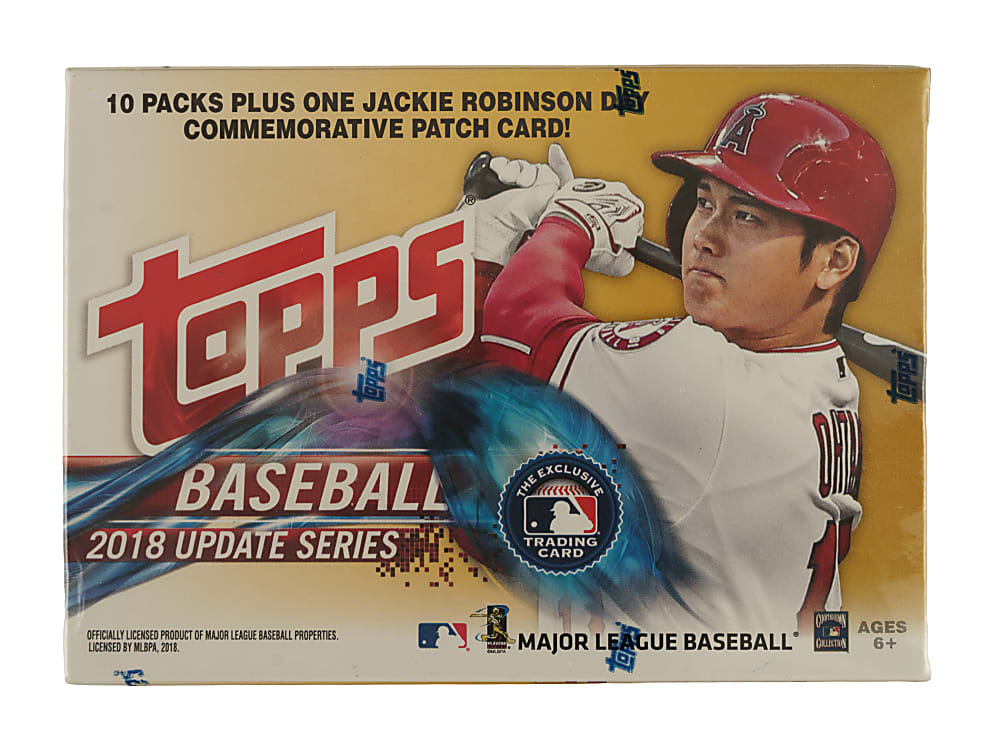 2018 Topps Update Factory-Sealed Unopened Blaster Box (10 Packs) - Shohei Ohtani, Juan Soto, and Ronald Acuna Jr. Rookie Year