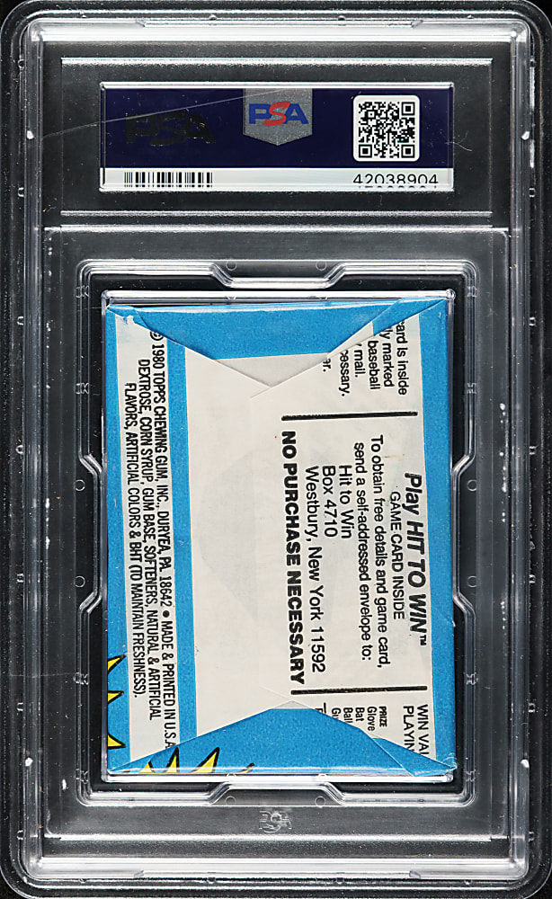 1980 Topps Unopened Wax Pack PSA NM-MT 8