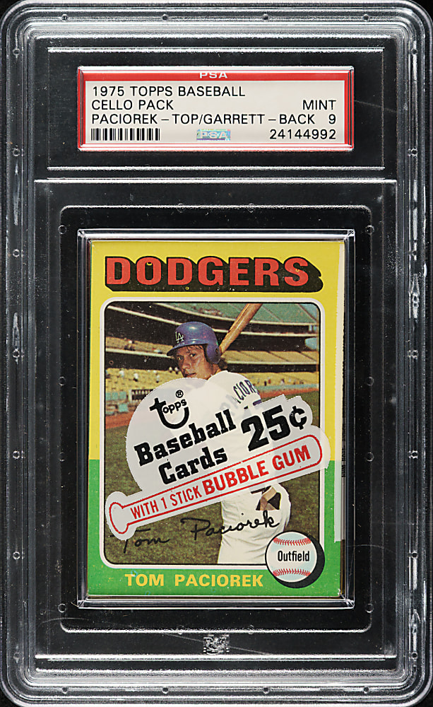 1975 Topps Unopened Cello Pack PSA MINT 9