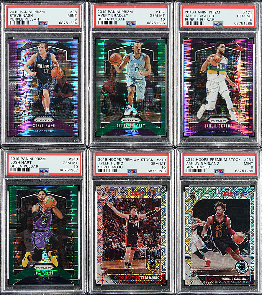 2019-2020 Panini Prizm and Panini Hoops Premium Stock Basketball PSA-Graded Collection (6) Including Steve Nash