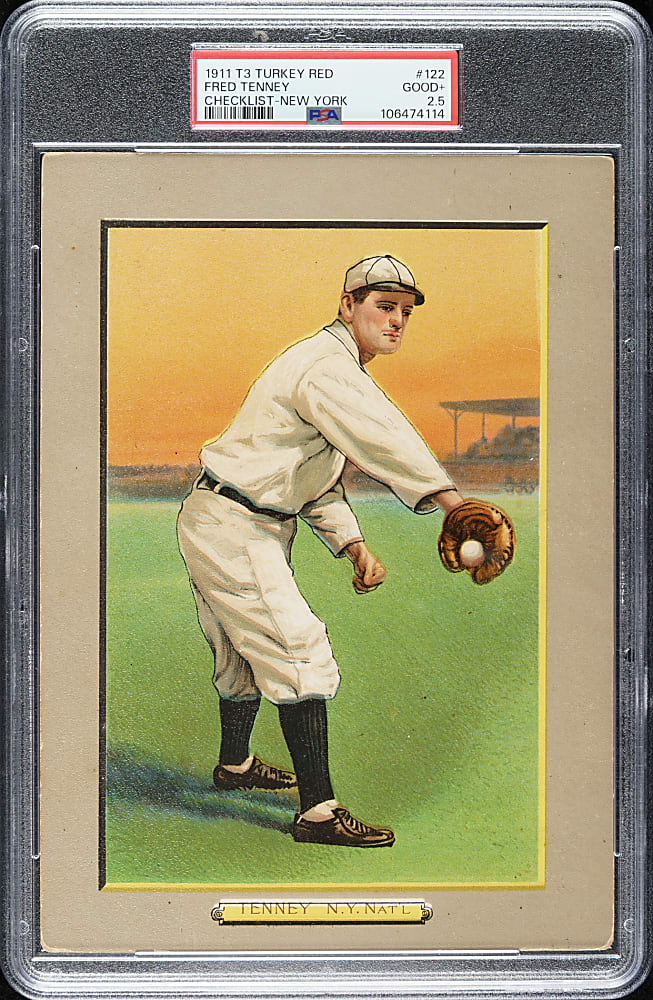 1911 T3 Turkey Red #122 Fred Tenney PSA GOOD+ 2.5
