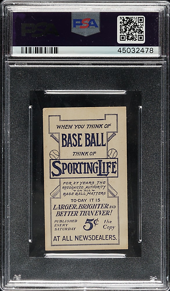 1910-1911 M116 Sporting Life Fred Tenney Blue Background PSA VG-EX 4