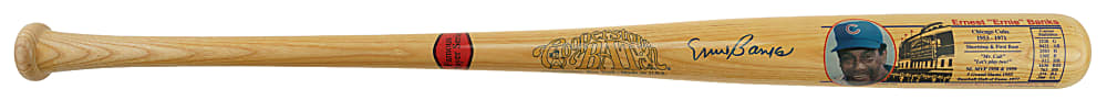 Ernie Banks Signed Cooperstown Bat